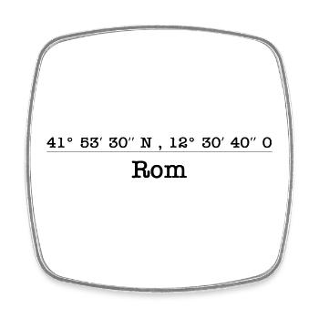 Koordinaten Rom - Viereckiger Kühlschrankmagnet - Weiß - Vorne