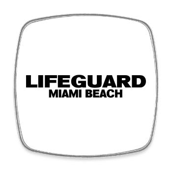 life guard miami - Square fridge magnet - white - Front