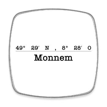 Coordinates Mannheim Monnem - Square fridge magnet - white - Front