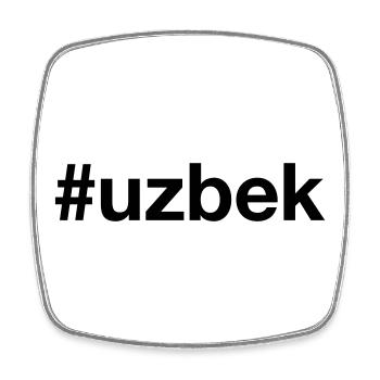 UZBEK Hashtag Ich bin Usbeke Usbekistan - Viereckiger Kühlschrankmagnet - Weiß - Vorne