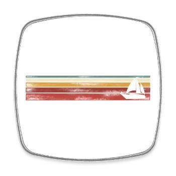 Voilier Voilier Sailor Vintage Retro - Magnet carré - blanc - Devant