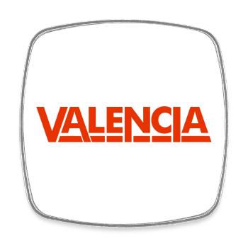 Valencia Spain Lettering Design - Square fridge magnet - white - Front