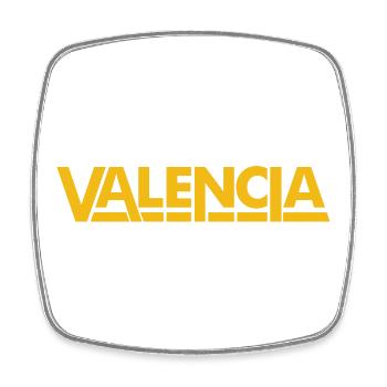Valencia Spain Lettering Yellow - Square fridge magnet - white - Front
