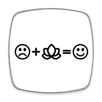 Yoga Smiley Lotus Yoga - Square fridge magnet - white - Front