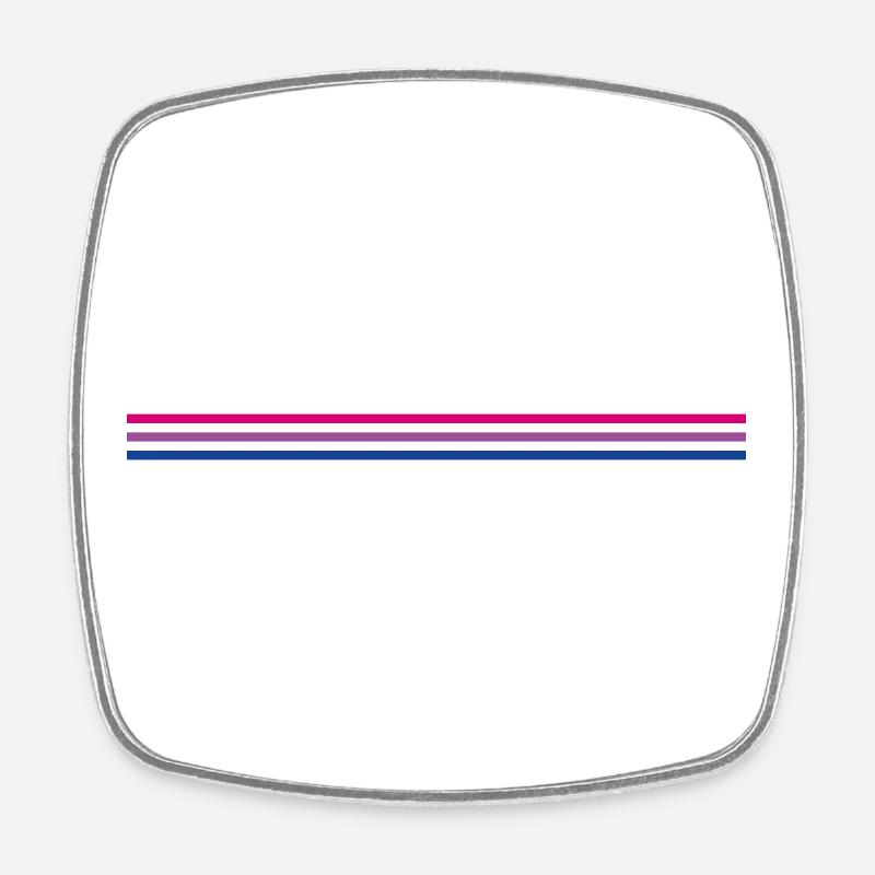 Bisexual-flag (minimalistic) - Square fridge magnet - white