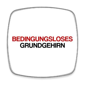 Bedingungsloses Grundgehirn - Viereckiger Kühlschrankmagnet - Weiß - Vorne