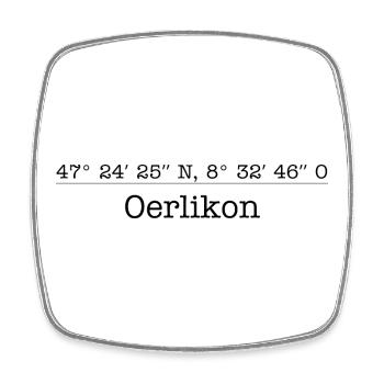 Coordonnées : Oerlikon, Kreis 11, Zürich - Magnet carré - blanc - Devant