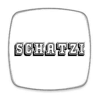 Schatzi Tshirt black - Viereckiger Kühlschrankmagnet - Weiß - Vorne