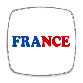 France - Magnet carré - blanc - Devant
