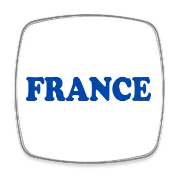 France - Magnet carré - blanc - Devant