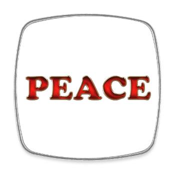 Peace - Square fridge magnet - white - Front