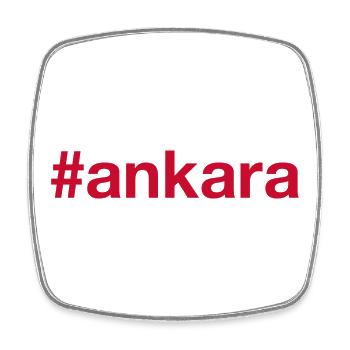 ANKARA Turkey Türkei Hashtag - Viereckiger Kühlschrankmagnet - Weiß - Vorne