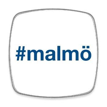 MALMÖ Sweden Sweden Hashtag - Square fridge magnet - white - Front