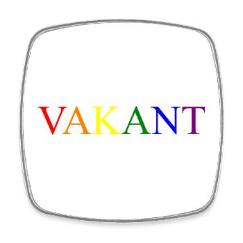 Vakant Schriftzug 1 - Viereckiger Kühlschrankmagnet - Weiß - Vorne