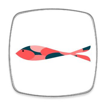 SARDINE. FISCH. APRILSCHERZ. OSTERN. MEER - Viereckiger Kühlschrankmagnet - Weiß - Vorne