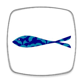 SARDINE. FISH. APRIL FOOL. EASTER. SEA - Square fridge magnet - white - Front