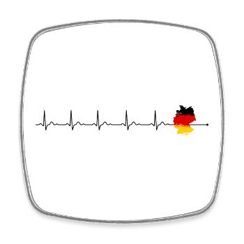 Heartbeat Deutschland Flagge - Viereckiger Kühlschrankmagnet - Weiß - Vorne