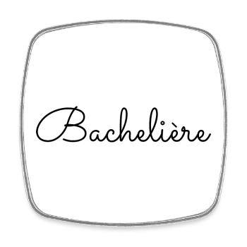 Bachelière - Magnet carré - blanc - Devant