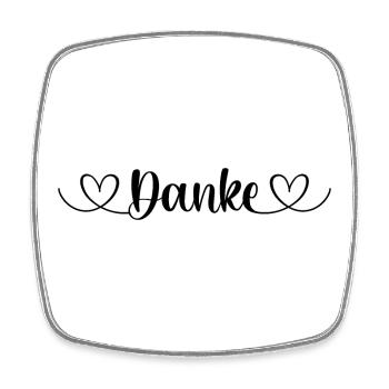 Danke sagen - Dankeschön - Vielen Dank - Danke - Viereckiger Kühlschrankmagnet - Weiß - Vorne