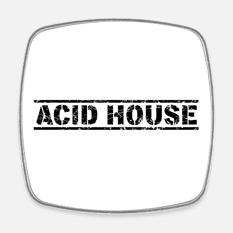 Acid House - Magnet carré - blanc