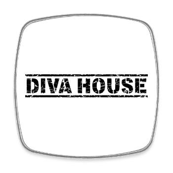 Diva House - Square fridge magnet - white - Front