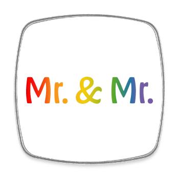 Rainbow Mr and Mr 1 LGBT lgbtqi queer gay - Square fridge magnet - white - Front