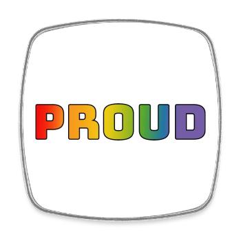 Regenbogen proud schwarz - Viereckiger Kühlschrankmagnet - Weiß - Vorne