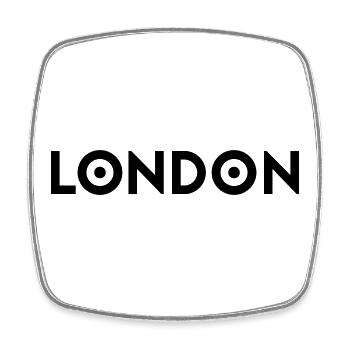LONDON - Square fridge magnet - white - Front