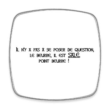 Team beurre salé. Bretagne Breizh humour. Proverbe - Magnet carré - blanc - Devant