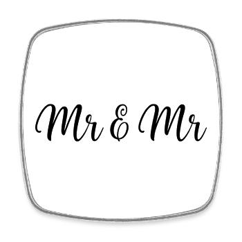 Mr & Mr schwule Hochzeit Design für Männer - Viereckiger Kühlschrankmagnet - Weiß - Vorne