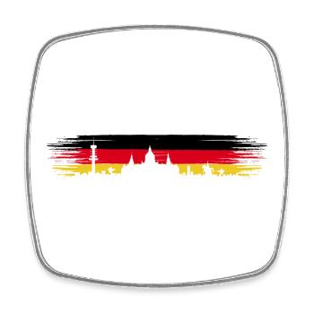 Hanovre Allemagne Drapeau Basse-Saxe Skyline - Magnet carré - blanc - Devant