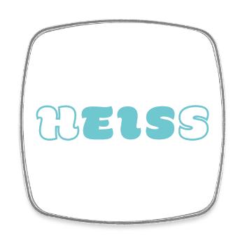 heiss-EIS-Wortspiel-Shirt von Word-on-Shirt - Viereckiger Kühlschrankmagnet - Weiß - Vorne