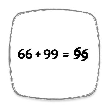 66 + 99 schwarz - Viereckiger Kühlschrankmagnet - Weiß - Vorne
