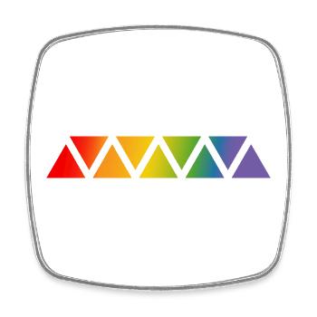 Regenbogen dreieck - Viereckiger Kühlschrankmagnet - Weiß - Vorne
