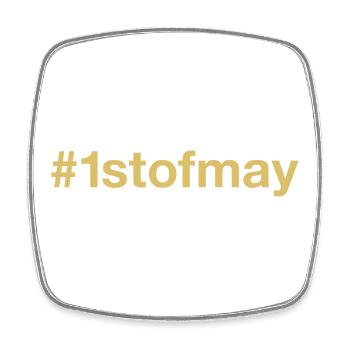 born on May 1st birthday birthday - Square fridge magnet - white - Front