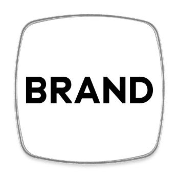 BRAND Design, Marken, Type, Typografie, Statement - Viereckiger Kühlschrankmagnet - Weiß - Vorne