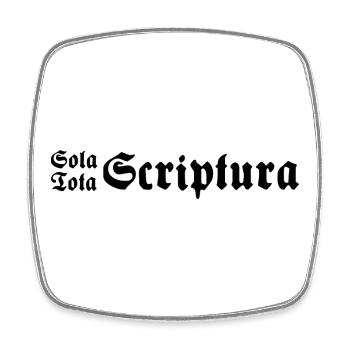 Sola Tota Scriptura Schwarz - Viereckiger Kühlschrankmagnet - Weiß - Vorne