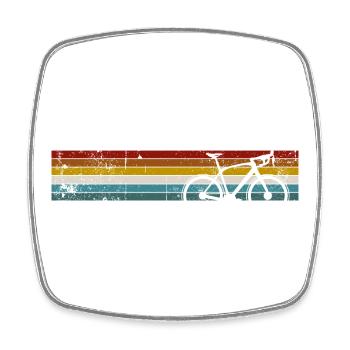 Regenbogen Streifen Fahrrad Silhouette - Viereckiger Kühlschrankmagnet - Weiß - Vorne