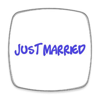 COUPLE. JUST MARRIED. EVJF. SAINT VALENTIN. MARIES - Magnet carré - blanc - Devant