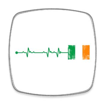 Ireland Flag Heartbeat - Square fridge magnet - white - Front