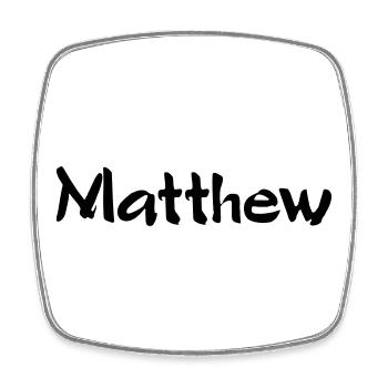 Matthew - Magnet carré - blanc - Devant