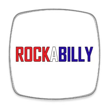 Vibrant Rock Billy Retro Design - Square fridge magnet - white - Front