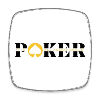 POKER ÜBER GESCHICKLICHKEITS-Poker Artikel - Poker Mode - Viereckiger Kühlschrankmagnet - Weiß - Vorne
