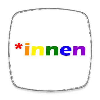 *innen Gendern - Viereckiger Kühlschrankmagnet - Weiß - Vorne
