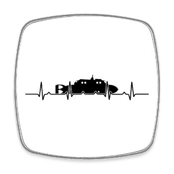 Submarine Heartbeat - Square fridge magnet - white - Front