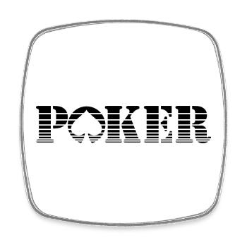 SUNSET POKER - schlankes Poker-Design mit Farbverlauf - Viereckiger Kühlschrankmagnet - Weiß - Vorne