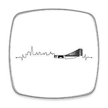 Heartbeat San Francisco - Square fridge magnet - white - Front