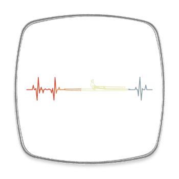 Vintage Rowing Boat Pulse Beat - Square fridge magnet - white - Front