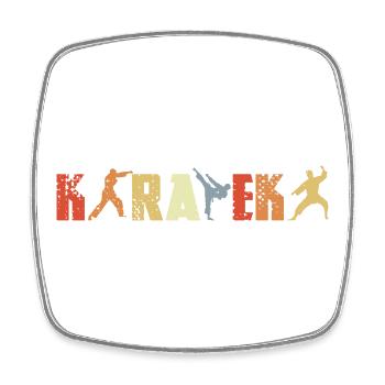 Karateka Vintage Look - Viereckiger Kühlschrankmagnet - Weiß - Vorne