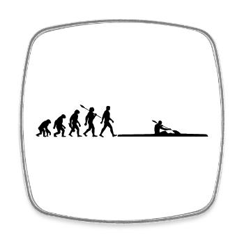 Evolution - Kanurennsport - Kajak - Paddeln - Viereckiger Kühlschrankmagnet - Weiß - Vorne